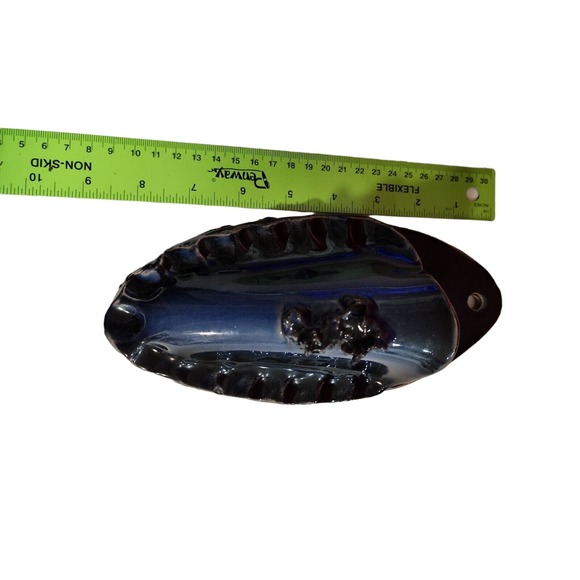 Vtg Blue Ceramic Handmade Icelandic Lava wall hanging - Picture 1 of 12